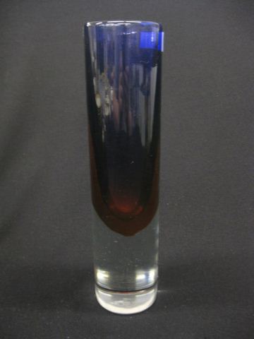 Murano Art Glass Vase blue to red