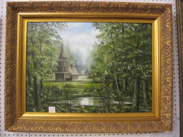 C A Kuznetsoff Oil Spring Landscapewith 14fe15