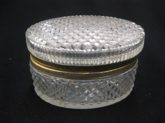 Cut Crystal Dresser Box oval diamond 14fe21