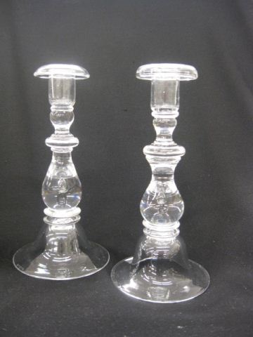 Steuben Crystal Candlesticks teardrop