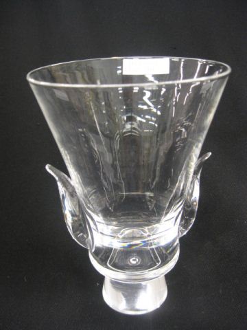 Steuben Crystal Vase leaf decor 14fe38