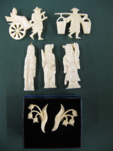 6 pc Ivory Jewelry Lot includes 14fe46