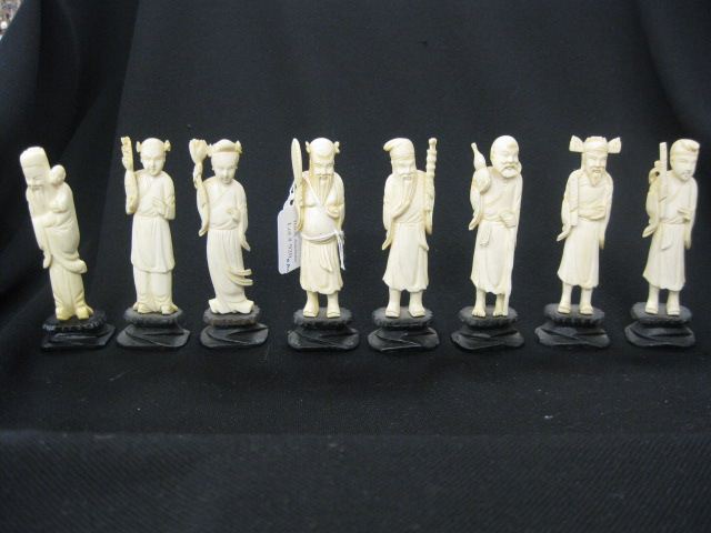 8 Carved Chinese Ivory Immortal  14fe4b