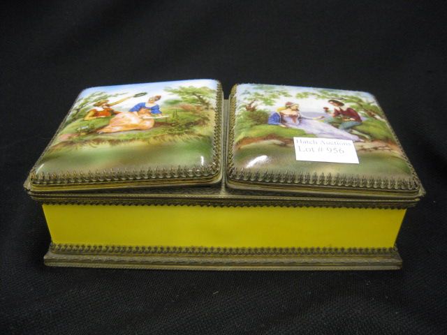 Porcelain Dresser Box double hinged