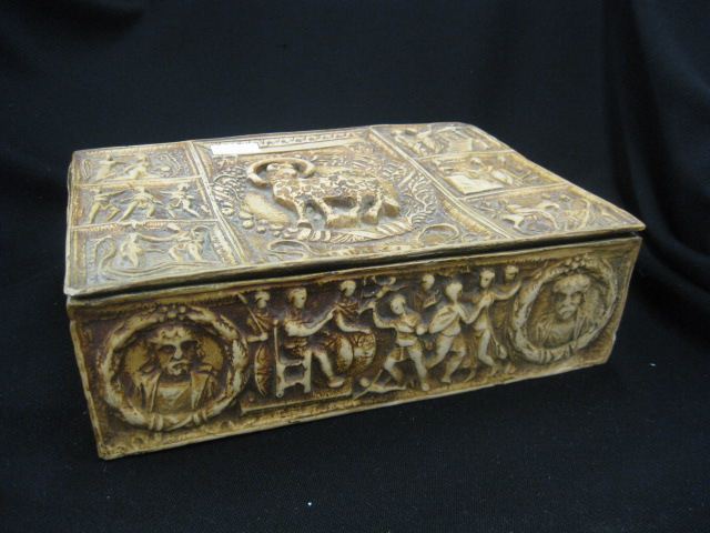 European Pottery Dresser Box Greco Roman 14fe7d