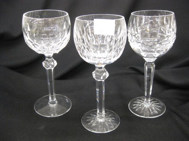 3 Waterford Cut Crystal Wine Glasses
