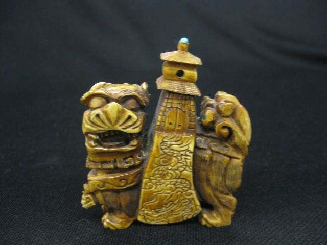 Chinese Carved Ivory Snuff Bottle 14feac