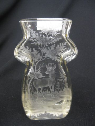 Bohemian Intaglio Cut Glass Vase