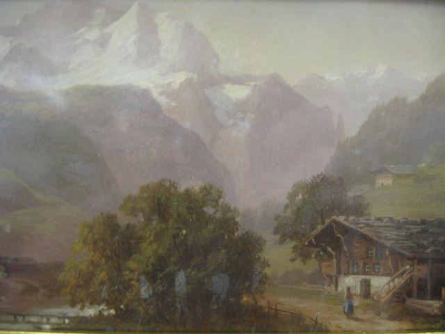 German Miniature Painting of Farm Houseby