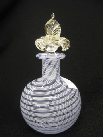 Italian Art Glass Perfume Bottle blue