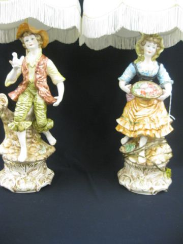Pair of Capodimonte Porcelain Figural