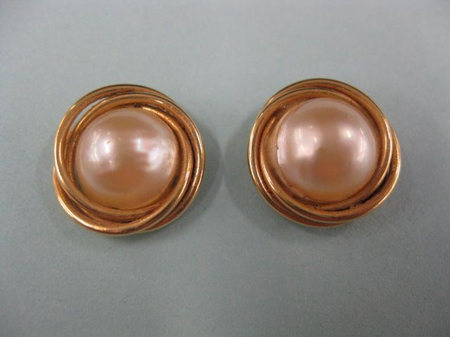 Mabe Pearl Earrings 12 mm pearls in