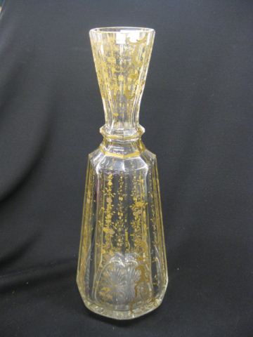Moser Glass Vase enameled gold 14fed0