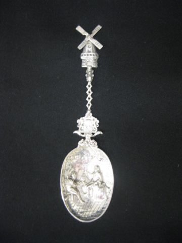 Dutch Sterling Silver Serving Spoon