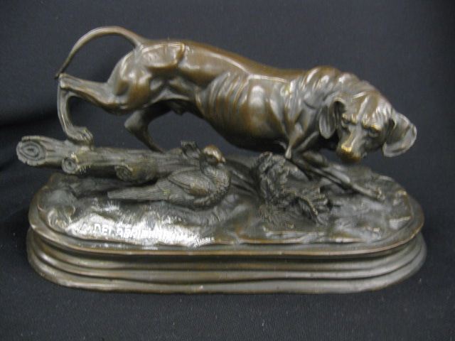 Bronze of Hunting Dog Pheasantafter 14fee2