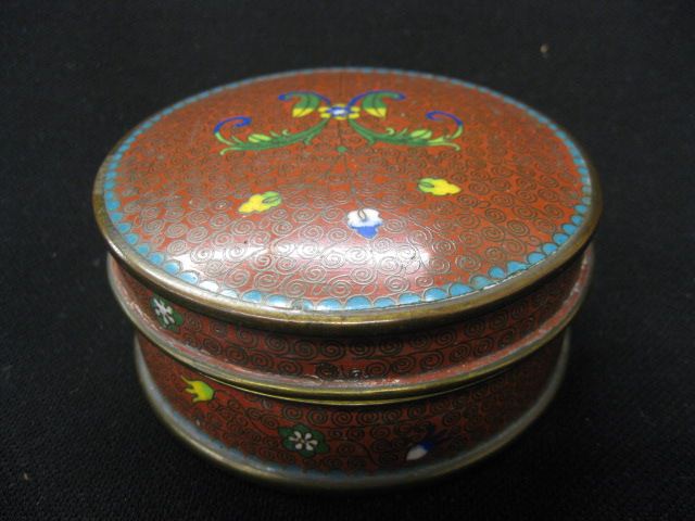 Chinese Cloisonne Round Box deco 14ff19