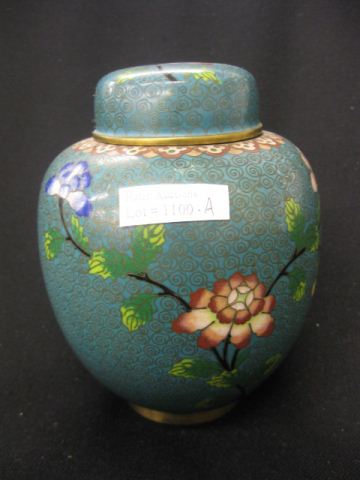 Chinese Cloisonne Ginger Jar floral 14ff1a