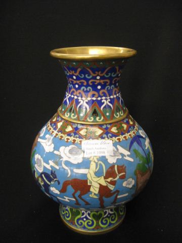 Chinese Cloisonne Vase horse carriage 14ff17