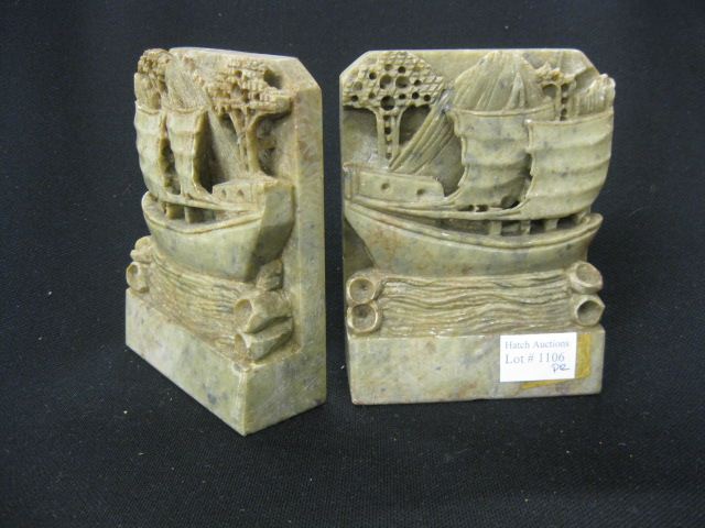 Pair of Chinese Carved Soapstone 14ff23