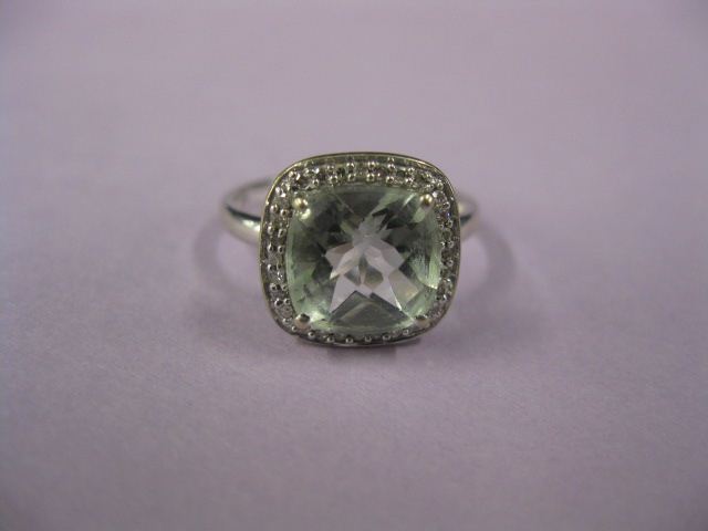 Green Amethyst Diamond Ring 5 14ff28