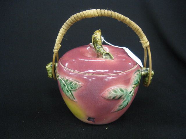 Art Pottery Figural Apple Biscuit Jar