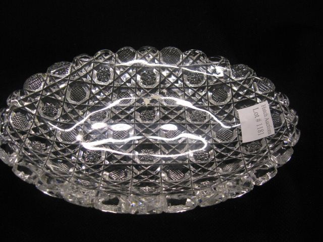 Cut Glass Oval Dish oval cane pattern