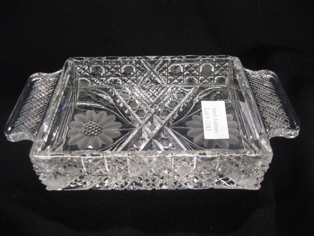 Cut Glass Sardine Dish daisy  14ff7a