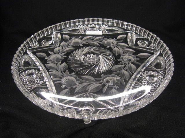 Cut Glass Footed Cake Plate elaborate
