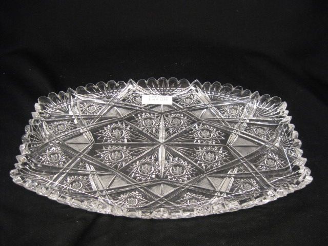 Cut Crystal Dresser Tray starburst 14ffba