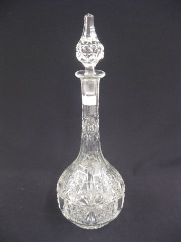 Cut Glass Decanter diamond & fan