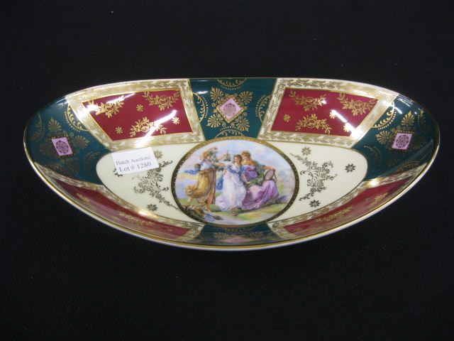 Austrian Porcelain Oval Dish cameo scene