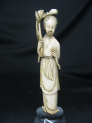 Chinese Carved Ivory Figurine of Womanholding