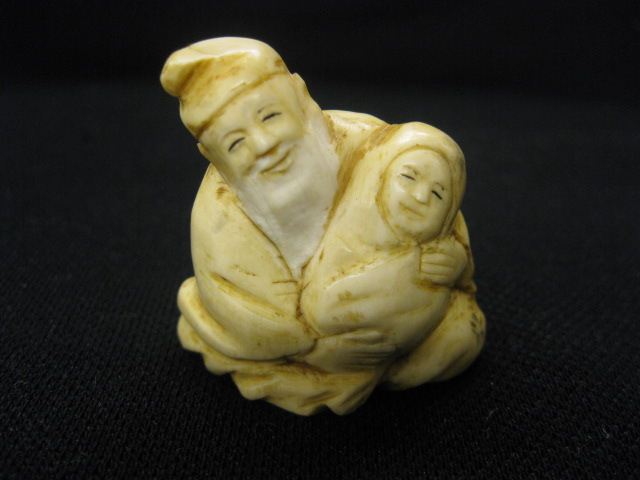 Chinese Ivory Netsuke Old Man with