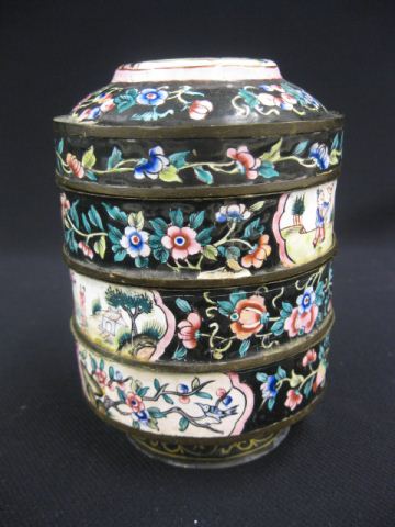 Peking Enamel Stacking Boxes cannister 14ffed