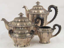 A stylish four piece silver tea