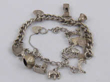 Two silver charm bracelets with a total