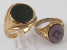 A 9 ct gold Masonic signet ring together