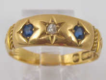 An antique 18 ct gold sapphire and diamond