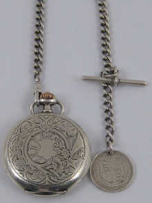 A silver full hunter pocket watch 150073