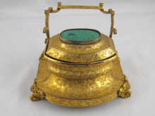 An ormolu inkwell with inset malachite 150082