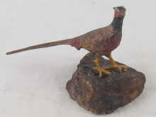 A cold painted bronze pheasant