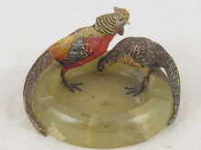 A pair of cold painted bronze pheasants