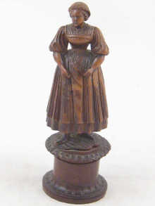 A fine boxwood carving of a woman