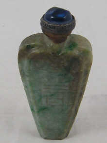 A Chinese green jade snuff bottle