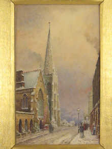 A Victorian watercolour of a street 1500a9