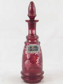 A ruby flashed glass decanter facet 1500d2