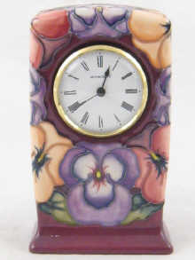 Moorcroft. A ceramic cased clock