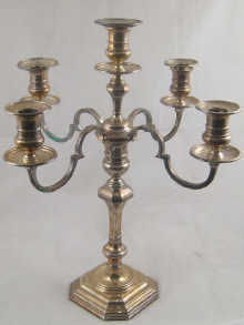 A silver candelabrum hallmarked