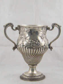 A two handled silver trophy cup