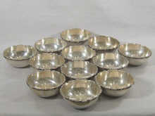 A set of twelve Mexican silver bowls